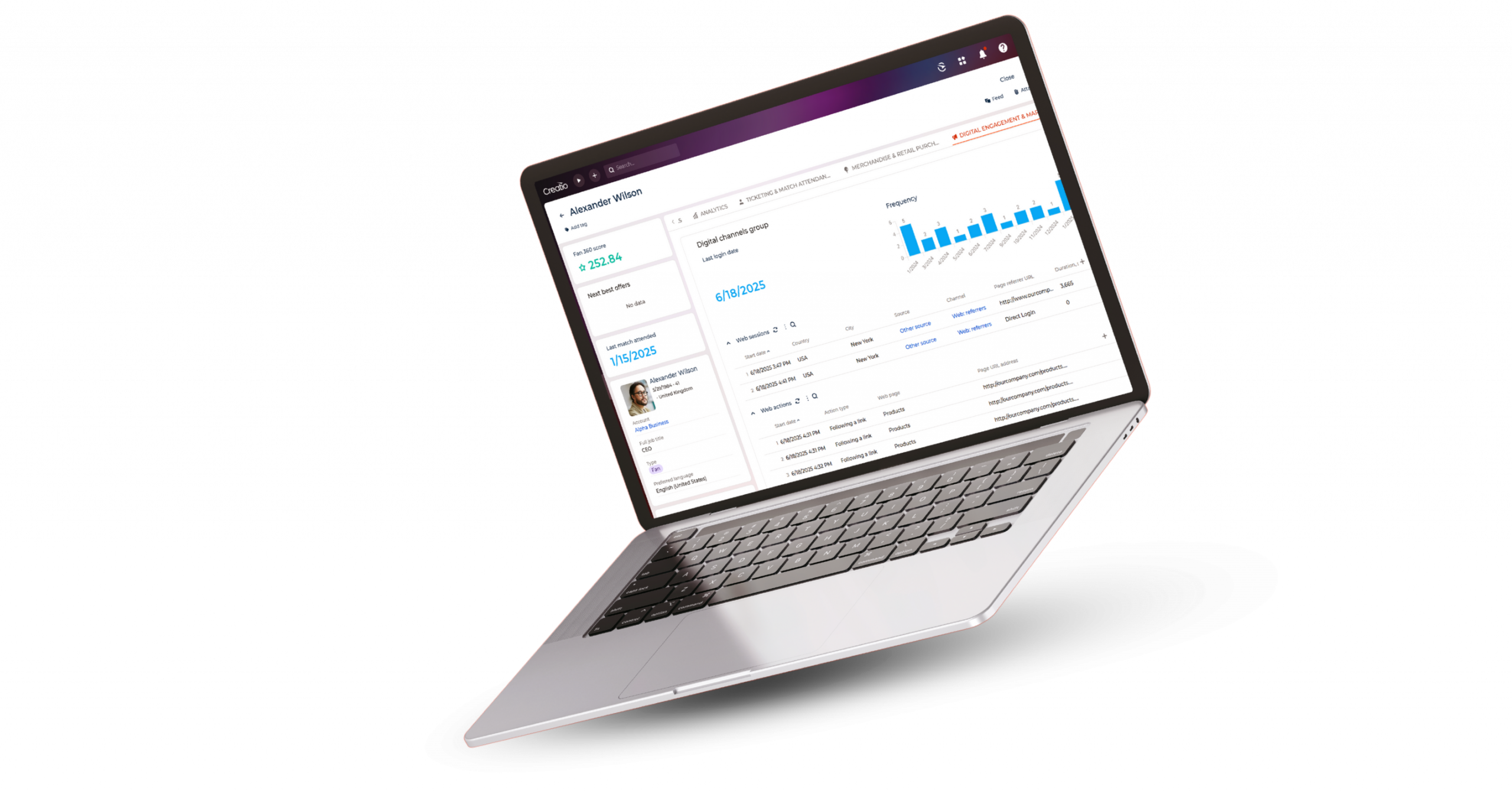Creatio Membership Management Display CRM view